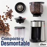 Oster® Molinillo de Café, Accesorio, Con 18 Ajustes De Grosor, Incluye Accesorios, BVSTBMH23