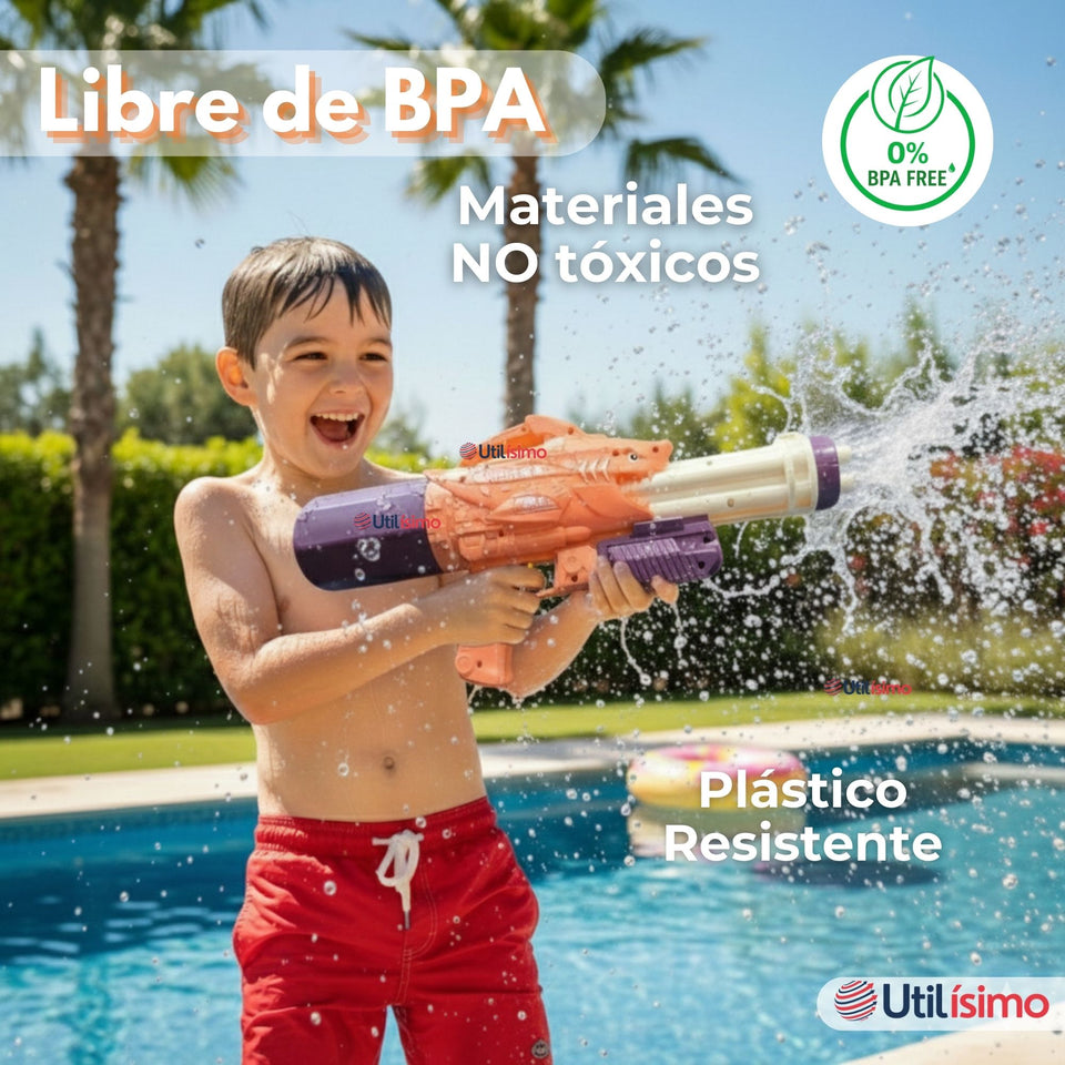 Pistola Lanza Agua Tiburón 40,5 cm Juguete Niño Niña Colores Surtidos