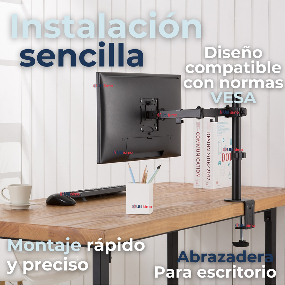 Soporte Monitor Escritorio Brazo Articulado 15 a 30 Pulgadas 15 17 19 22 24 27 28 29 30