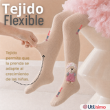 Panty 3D Osito Beige Tejida Niña Ballerina 78% Algodón Premium