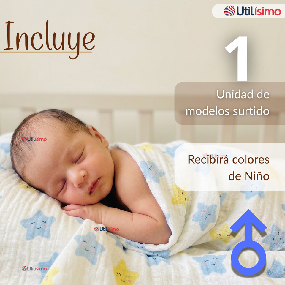 Manta Muselina 70x 70 CM Bebé Niño Multiuso 100% Algodón Colores Surtidos