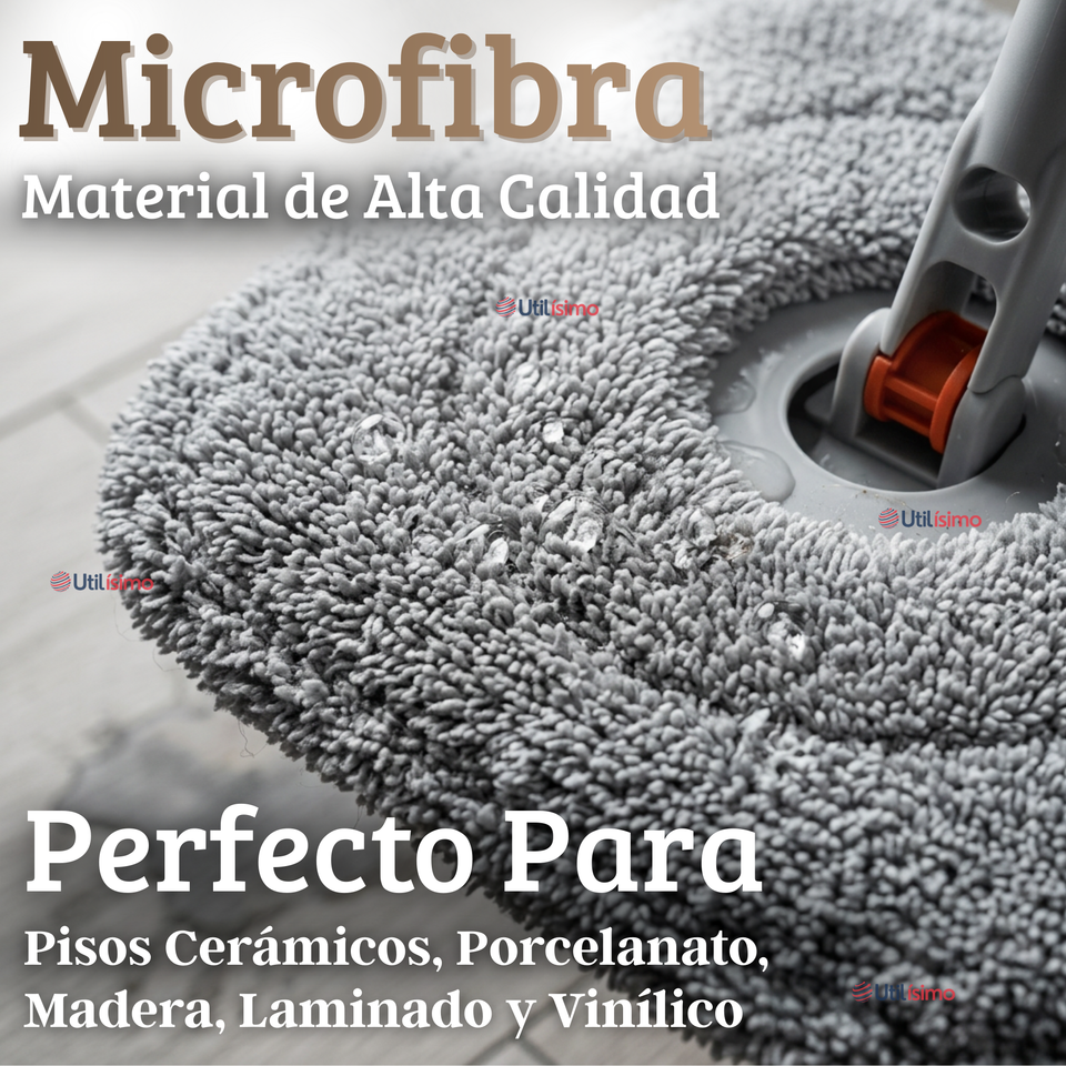 Trapeador Mopa Giratorio 360° Balde Centrifugo Microfibra