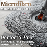 Trapeador Mopa Giratorio 360° Balde Centrifugo Microfibra