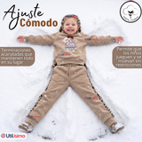 Conjunto 2 Piezas Buzo Pantalón Y Polerón Beige Osito Niña