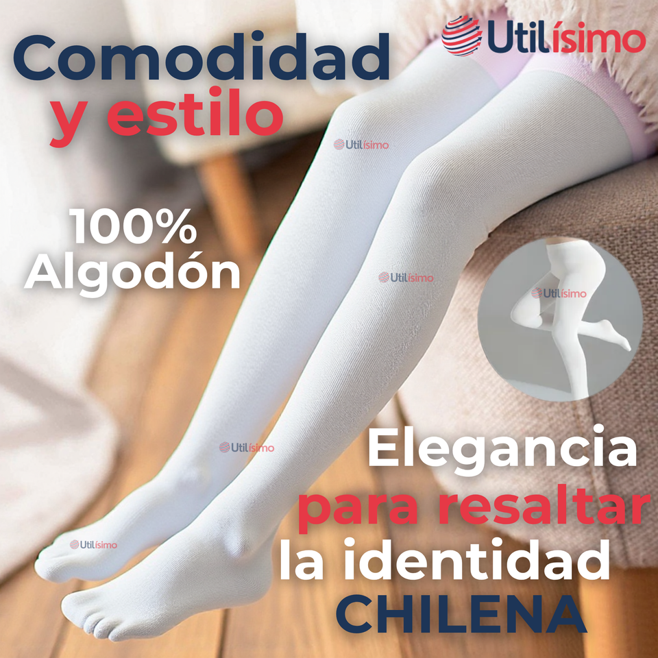 Ballerina Panty Primera Capa Blancas Niña Fiestas Patrias Blanco