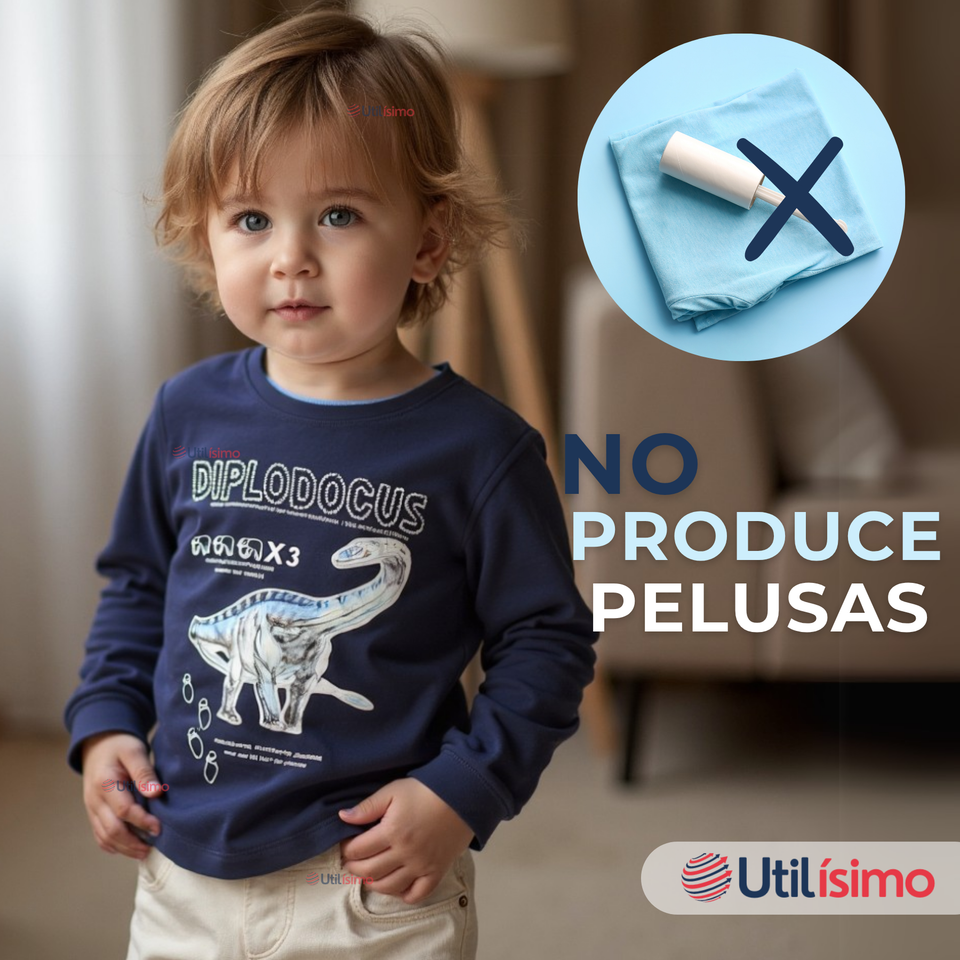 Polera Manga Larga Niño 100% Algodón Dinosaurio Azul Camiseta