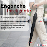 Paraguas Mate Grande 92,5 Cm Sombrilla Automática Mango Largo Negro
