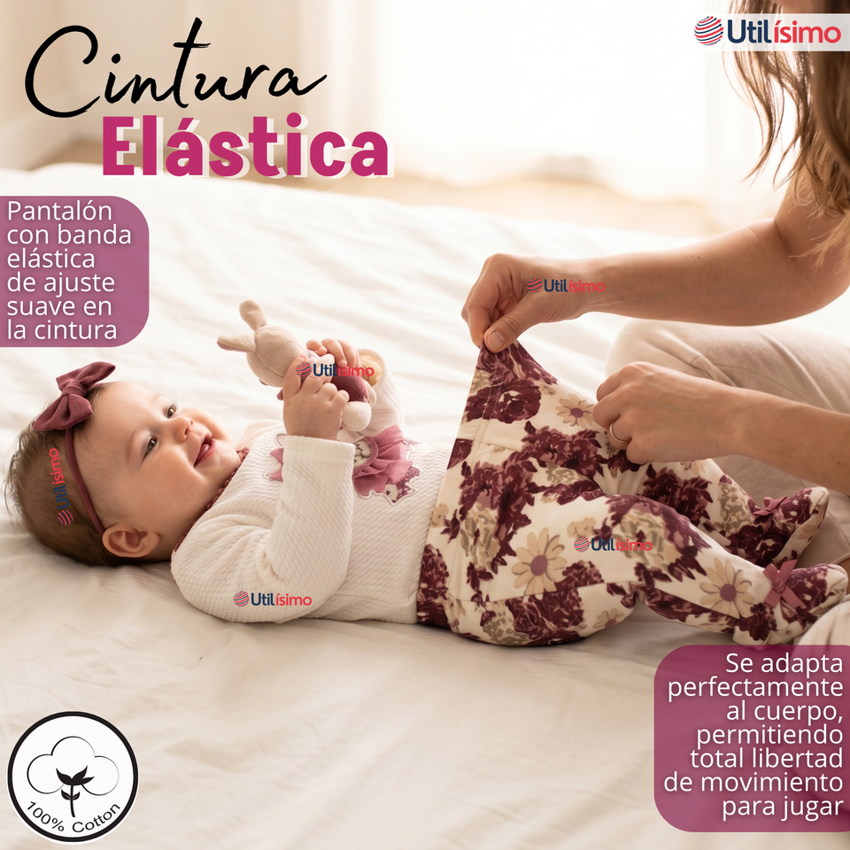 Conjunto Buzo Pantalón Polerón Algodón White Rabbit Bebé Niña