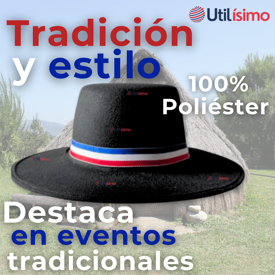 Sombrero Huaso Ajustable Elegante Fiestas Patrias