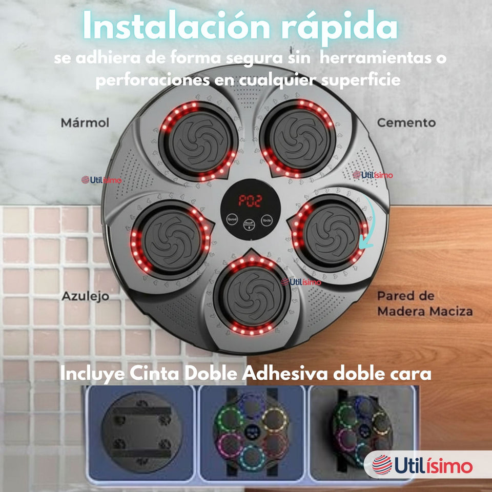 Máquina de Boxeo Musical Bluetooth con Guantes para Adulto y Niño