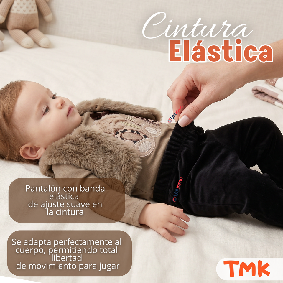 Conjunto Buzo Polera Chaleco 3 Piezas Bebé Niña Tedmimak Beautiful Bear
