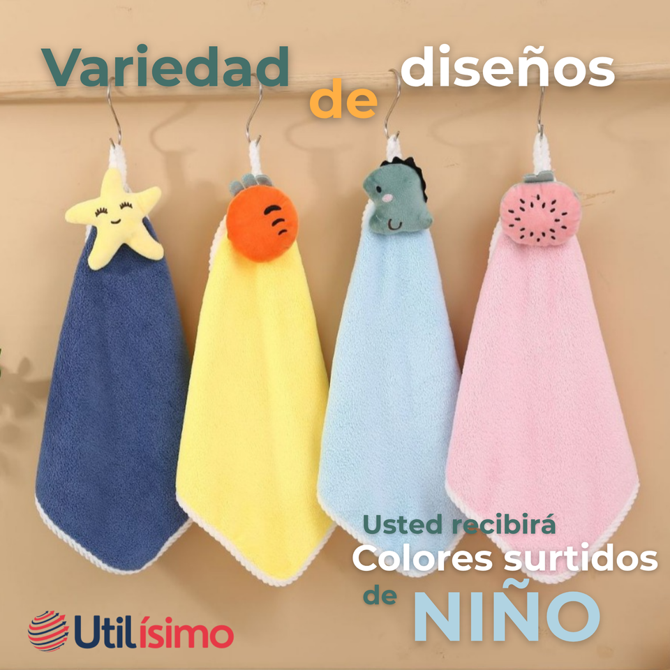 Pack 3 Toalla de Manos 100% Algodón Niño Surtido