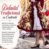 Vestido Chinita Huasa Juvenil 2 Piezas Burdeo Floreado Cueca Fiestas Patrias