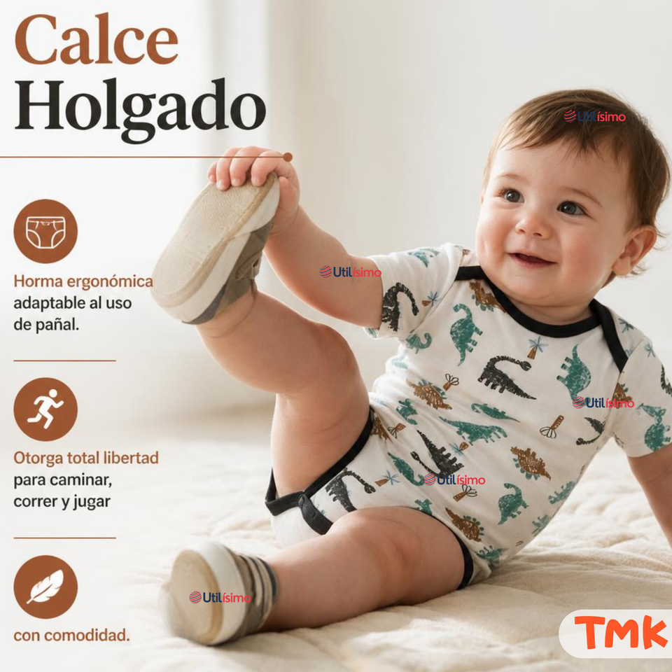 Pack 5 Bodys Manga Corta %100 Algodón Tedmimak Niño Dino Explorer