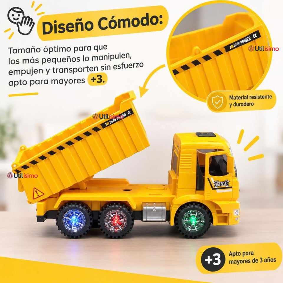 Camión Tolva Juguete Infantil Camión De Luces y Sonidos Interactivo Niño