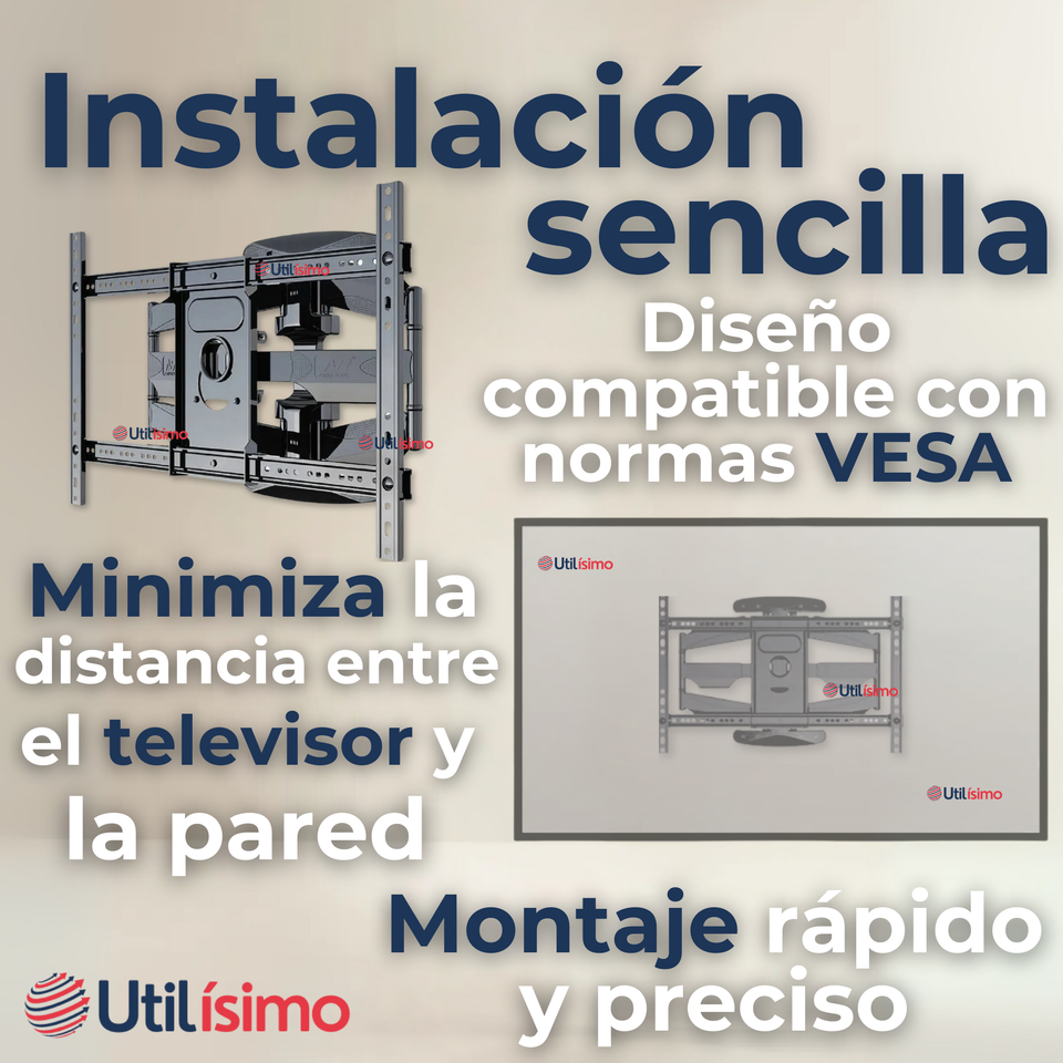 Soporte TV Pared Ajustable 68Kg 55 a 85 Pulgadas 55 60 65 70 75 77 80 82 85