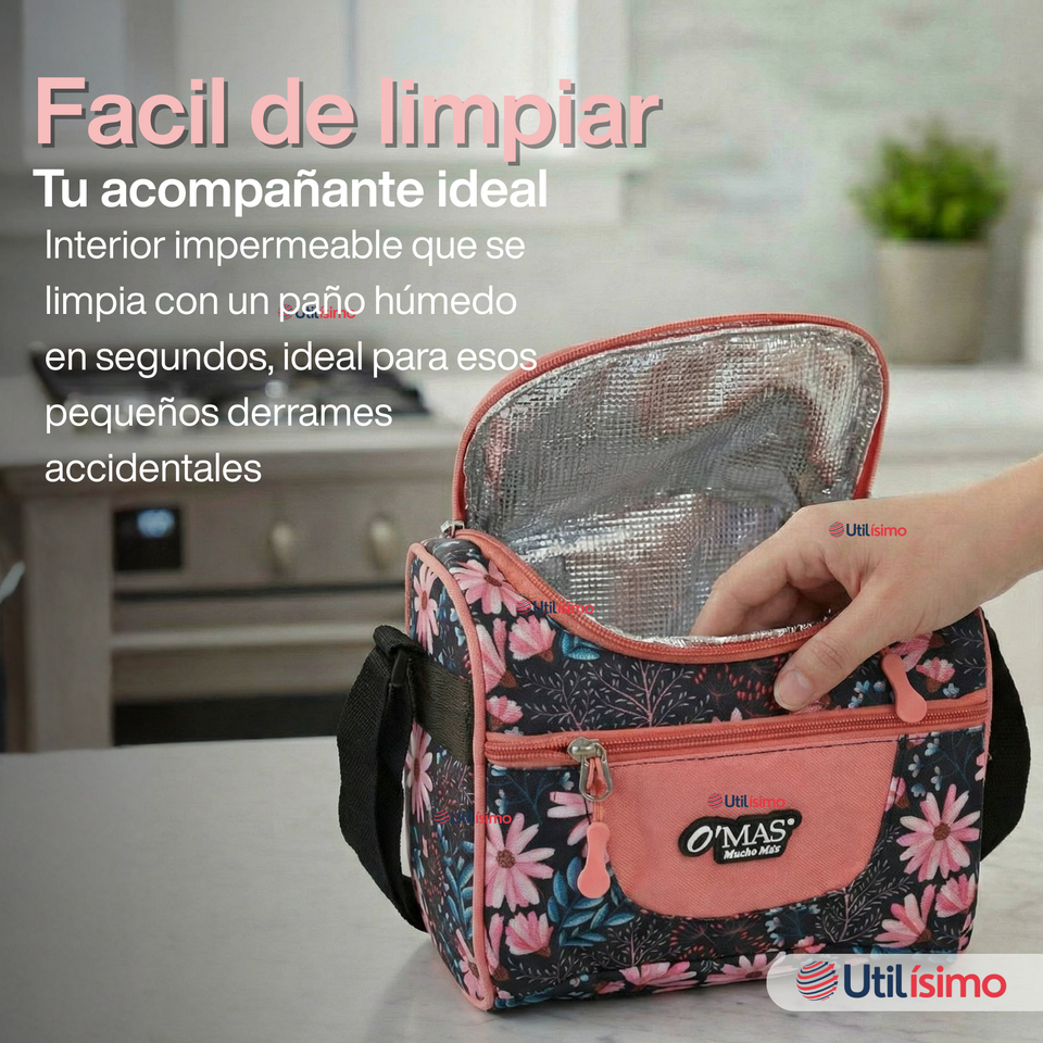 Mochila Bolso Escolar + Estuche + Lonchera 45Cm Niña Tela Oxford Night Blossom