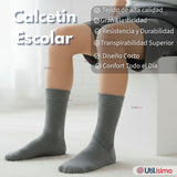 Pack 6 Calcetínes Escolares Corto Acrilico Gris Niño Juvenil