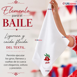 Pack 3 Pañuelos Baile Cueca 36cm Bordado Flor Copihue Algodón Fiestas Patrias