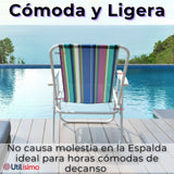 Pack 2 Sillas Plegables Portátil Playa Camping Picnic Exteriores
