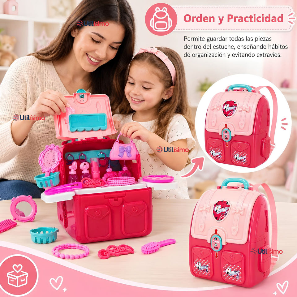 Mochila 2 En 1 Set De Belleza Juguete Infantil Niña