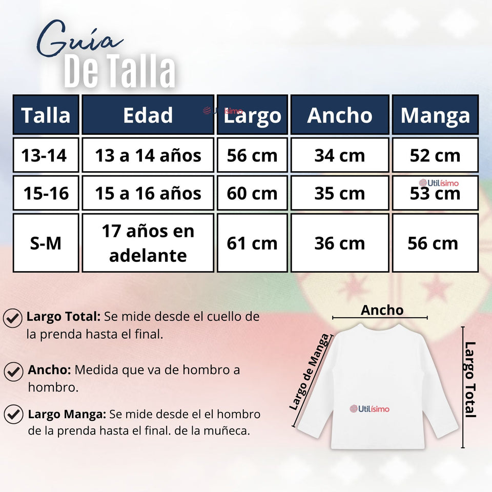 Traje Chilote Juvenil Azul Fiestas Patrias Con Polera 4 Piezas Tradicional Chilota