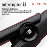 Plancha Alisadora De Cabello Revlon Placas De Cerámica  RVST2182 Alaciadora Negra