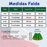 Traje Nortino Niña Verde 4 Piezas Con Polera Baile Típico Fiestas Patrias