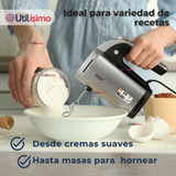 Batidora Electrica 5 Velocidades De Mano RAF Acero Inoxidable Mutifuncional