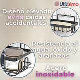 Set Organizador Esquinero Baño 5 Piezas Acero Inoxidable Instalación Adhesiva