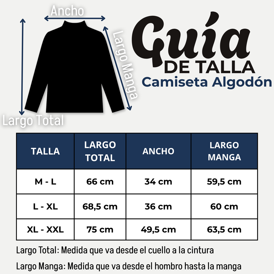 Camiseta Polera Algodón Primera Capa Cuello Beatle Manga Larga Colores Surtidos Hombre