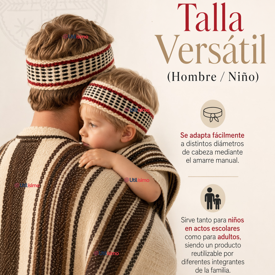 Trarilonco Cintillo Mapuche Rojo 87cm Fechas Patrias