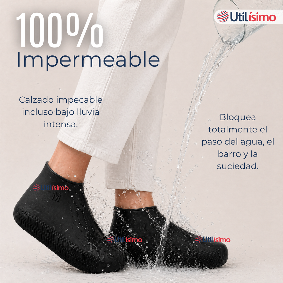 Pack 3 Pares Fundas Cubre Zapatos Negro Impermeable Surtidas Silicona Antideslizante