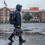 Mochila Escolar Kit Con Estuche y Lonchera 43cm Tela Oxford Dino Niño