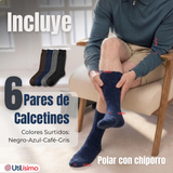Pack 6 Pares Calcetines Térmicos Corte Alto Hombre Surtidos