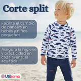 Traje de Baño Manga Larga Pantalón Largo 2 Piezas Corte Split Niño 3 a 9 años White Whale