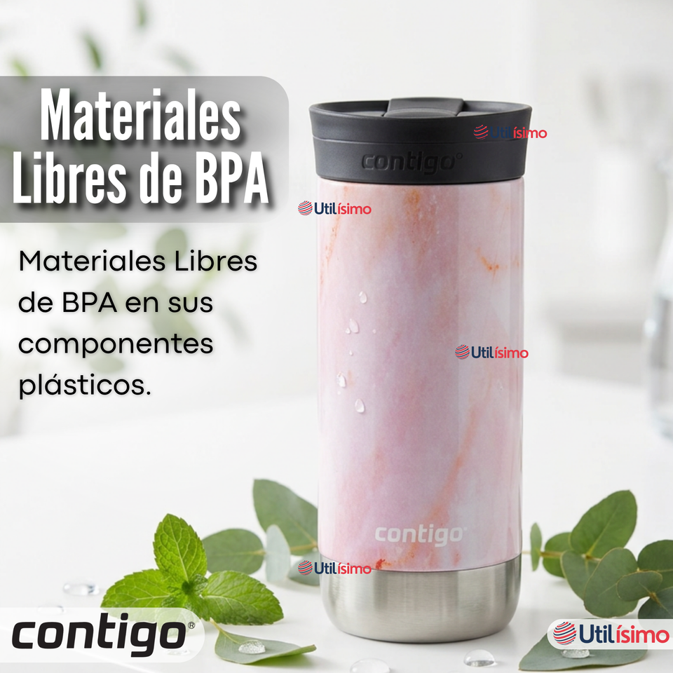 Vaso Térmico Contigo® Mug Huron Rose Quartz 473 ML Tecnología SNAPSEAL™