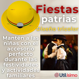 Sombrero Nortino Fiestas Patrias Gorro Niña Baile Danzas Amarillo