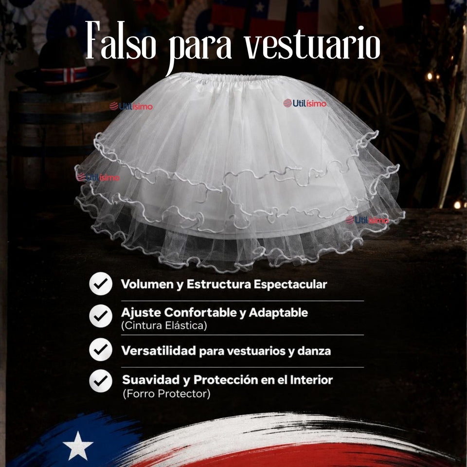 Falso Para Faldas Niña Traje Típico Fiestas Patrias