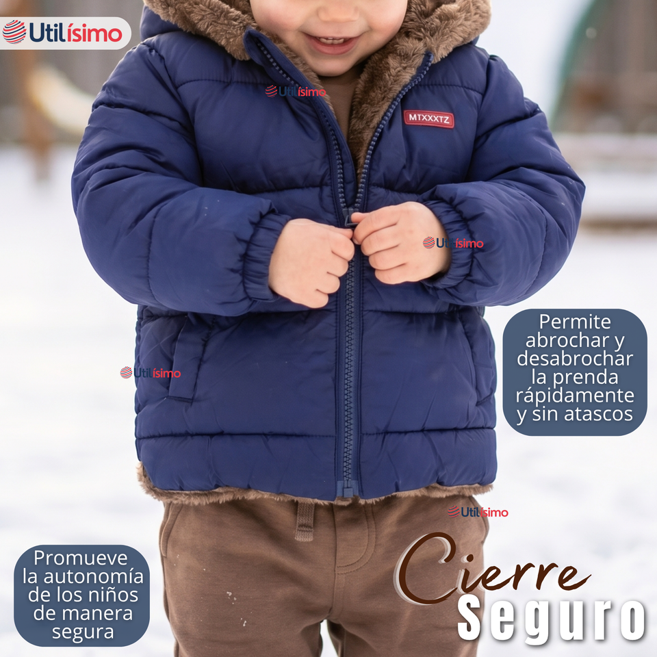 Parka Osito Con Capucha Manga Larga Azul Niño Infantil