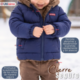 Parka Osito Con Capucha Manga Larga Azul Niño Infantil