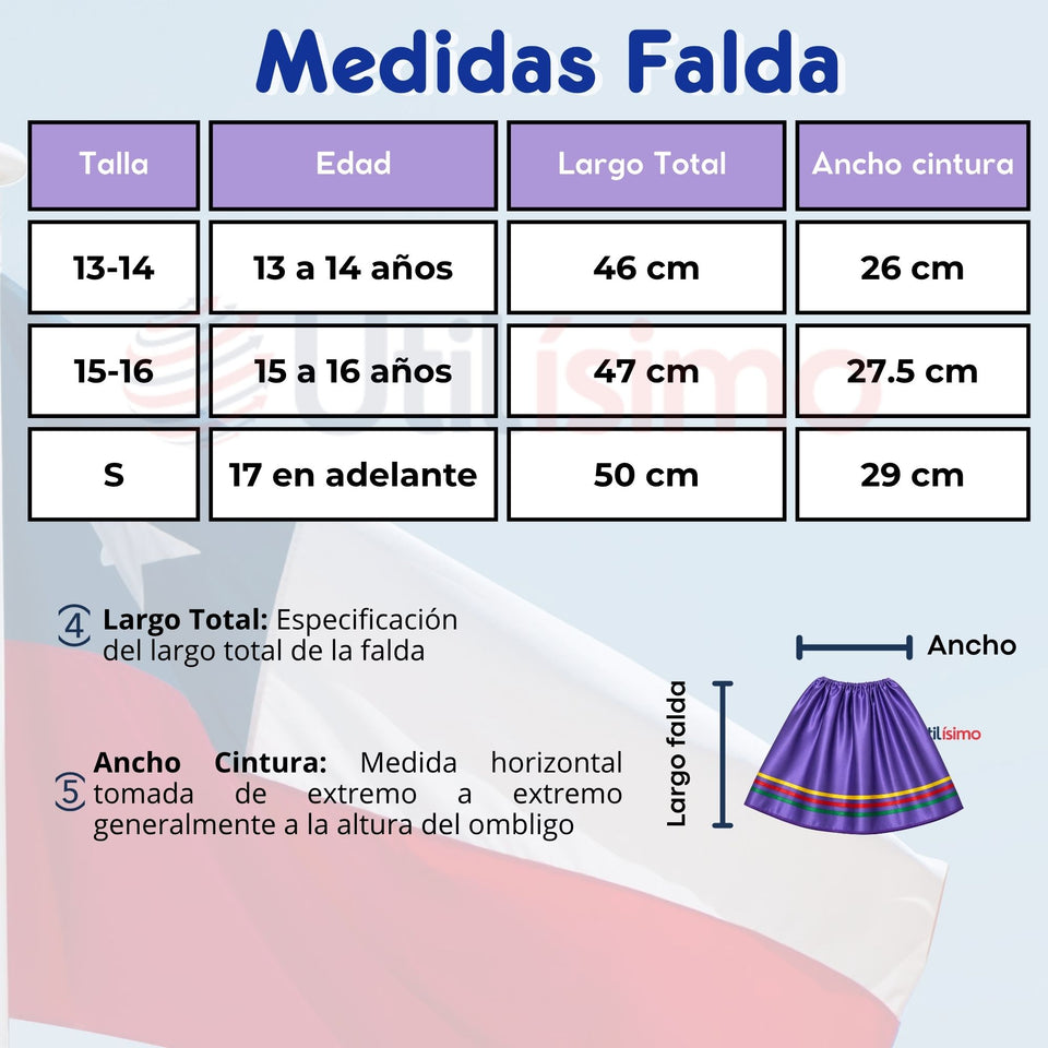 Pack 3 Trajes Nortinos Juveniles Con Poleras 4 Piezas Morado Baile Típico Fiestas Patrias