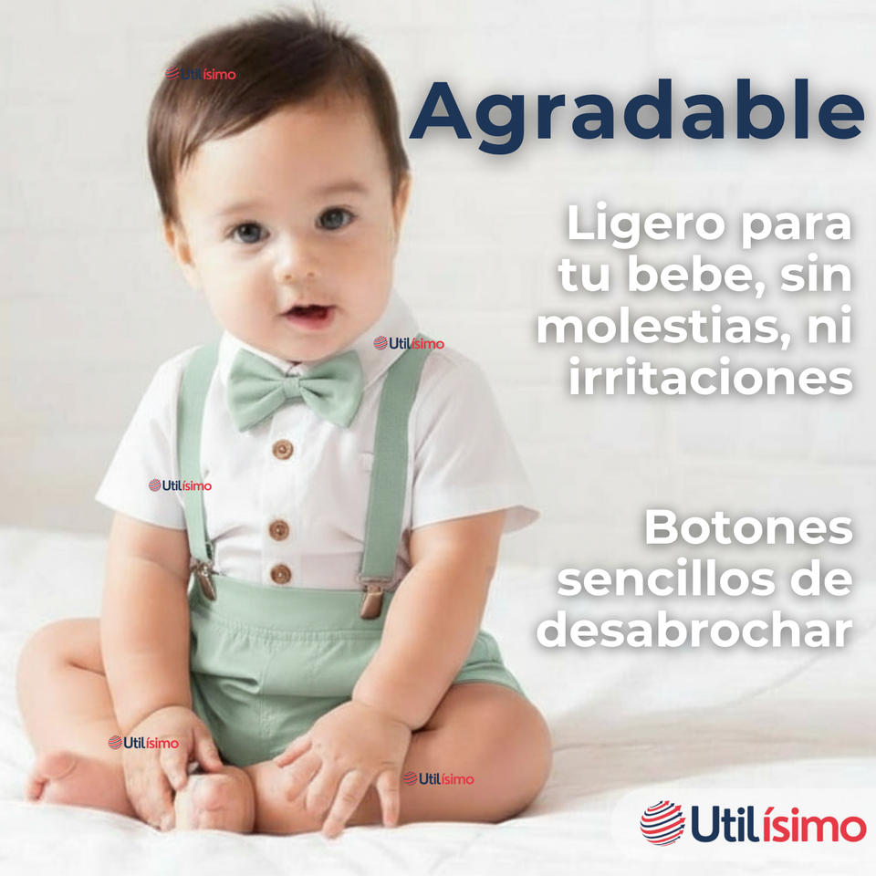 Conjunto de Vestir con Tirantes Camisa Pantalón Corto Algodón