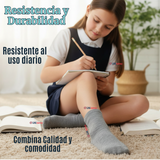 Pack 3 Pares Calcetines Tobilleras Cortos Algodón Color Gris Niña y Niño