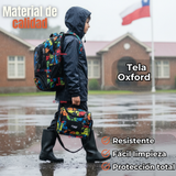 Mochila Escolar Kit Con Estuche y Lonchera 43cm Tela Oxford Dino Niño