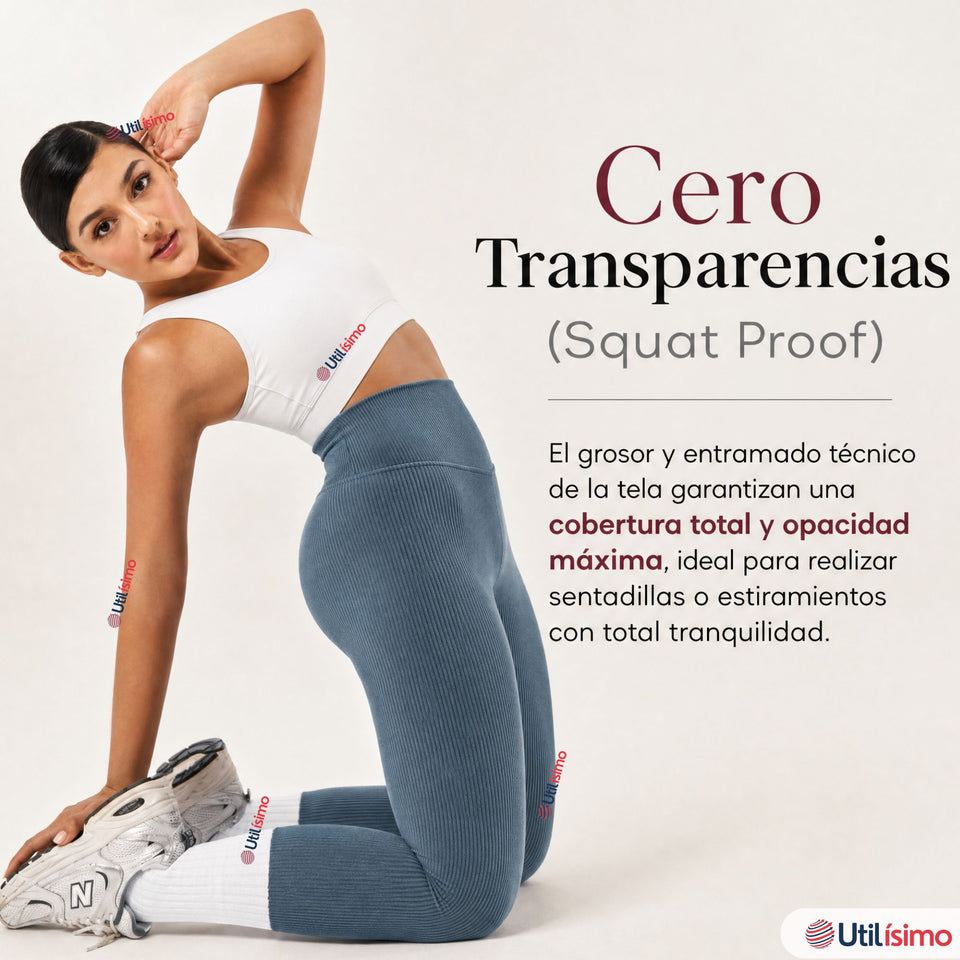 Calza Acanalada Cotelé Polar Con Chiporro Térmica Mujer Elásticada Aquamarine
