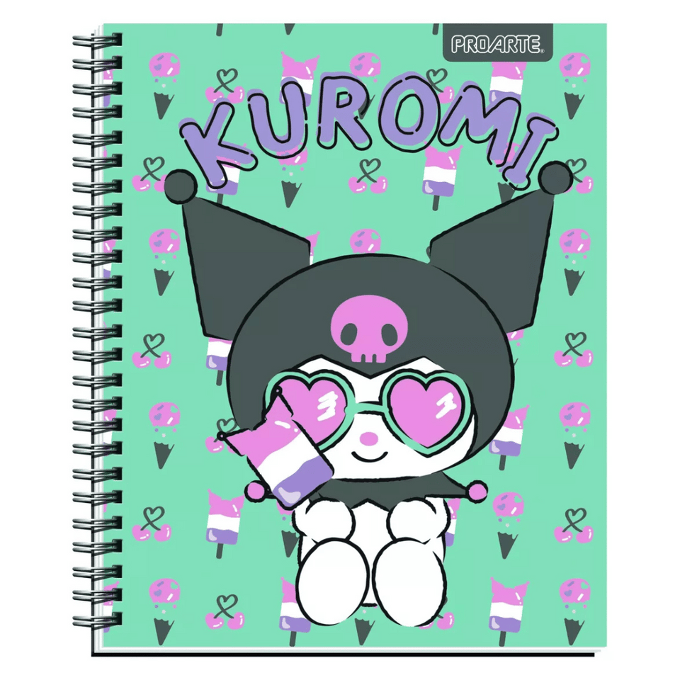 Pack 5 Cuadernos Universitarios Kuromi Marca Pro Arte Diseños Surtidos 100 Hojas