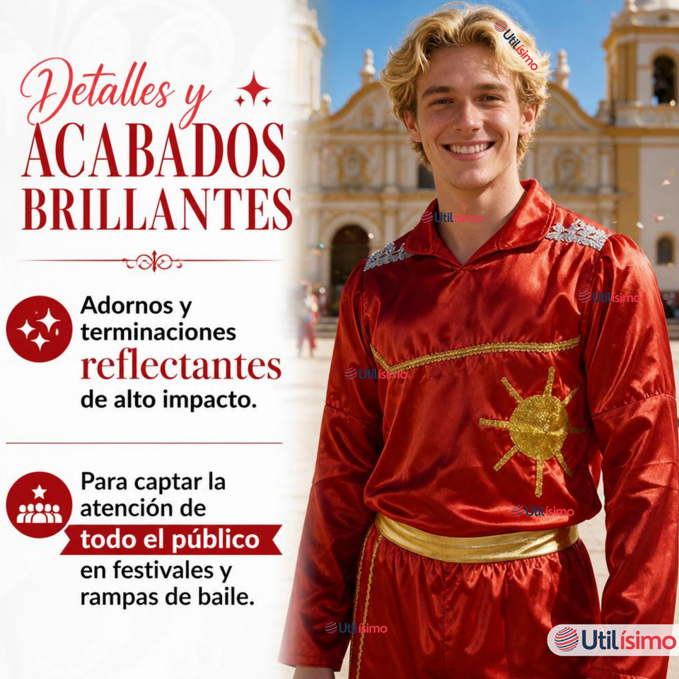 Traje Caporal Típico 2 Piezas Rojo Hombre Fiestas Patrias