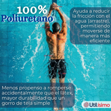 Gorro Natación Baño Poliuretano Color Negro 12 Años En Adelante