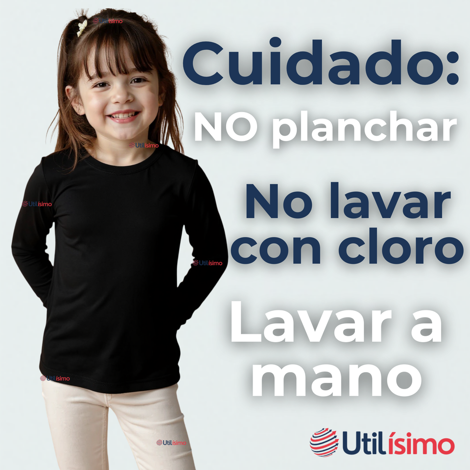 Camiseta De Panty Elástica Transpirable Manga Larga Segunda Piel Niña Nylon Negro